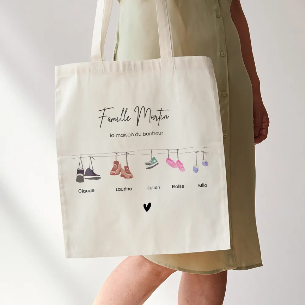 Totebag personnalisé - Famille Chaussures|Cadeaux.com Online