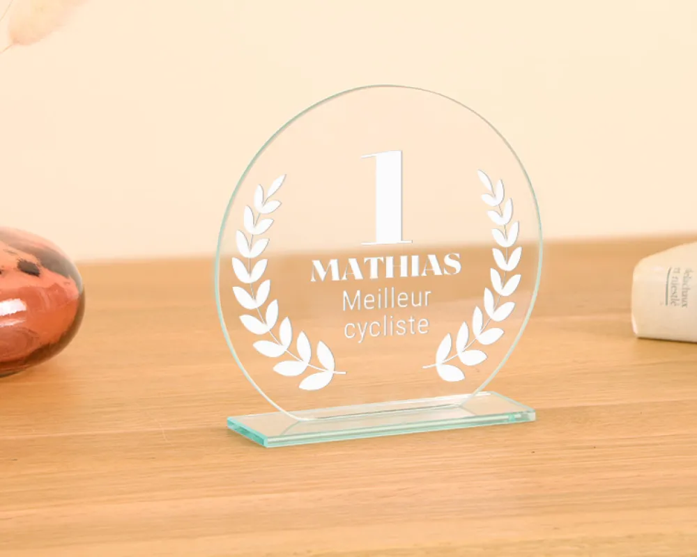 Trophée personnalisé - Lauriers|Cadeaux.com Outlet