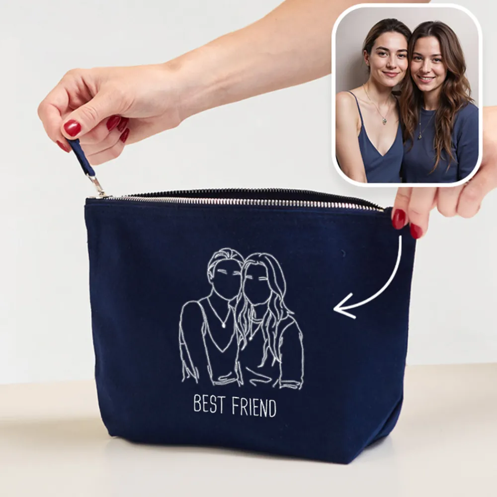 Trousse brodée personnalisée - Photo|Cadeaux.com Best