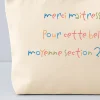 Trousse en coton personnalisée - Mots d'enfants pour maitresse|Cadeaux.com Discount