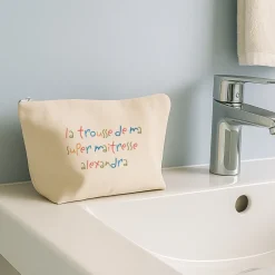 Trousse en coton personnalisée - Mots d'enfants pour maitresse|Cadeaux.com Discount