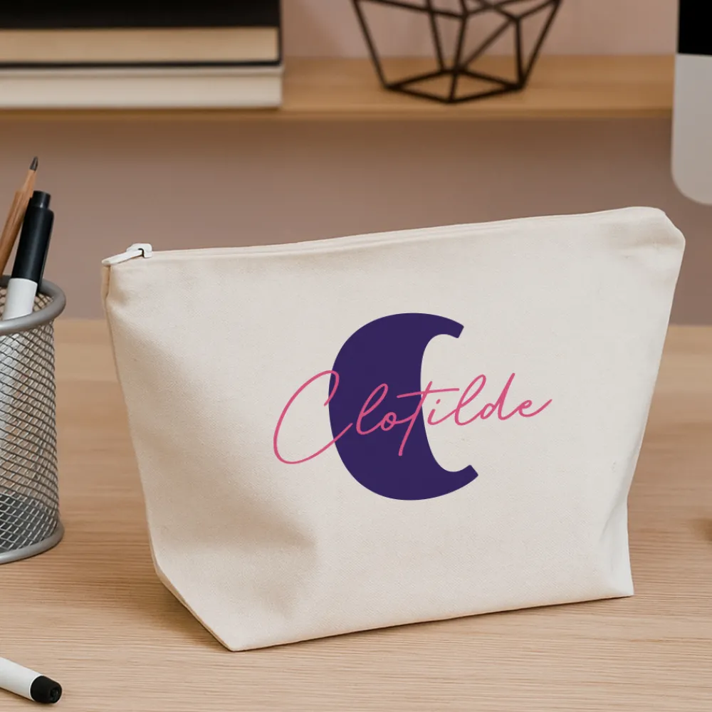 Trousse en coton personnalisée - Initiales|Cadeaux.com New