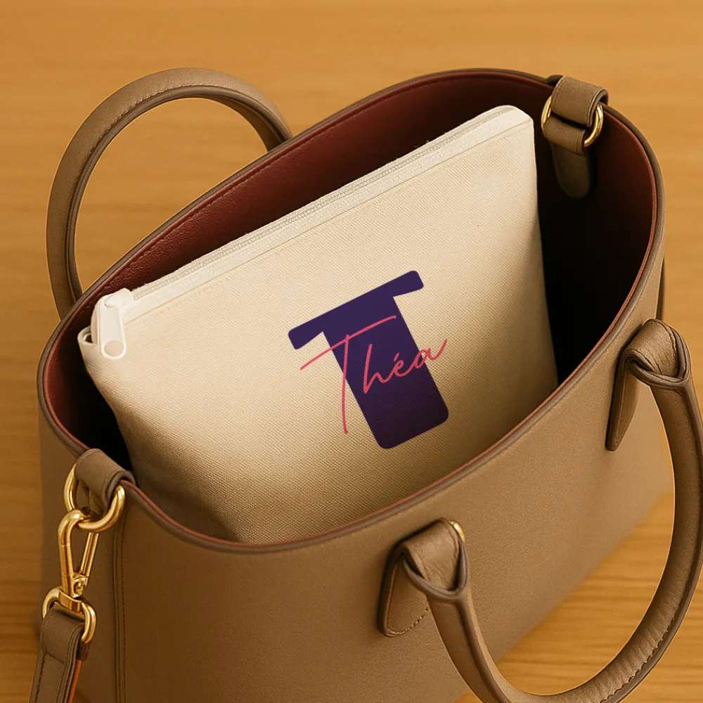 Trousse en coton personnalisée - Initiales|Cadeaux.com New