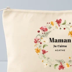 Trousse en coton personnalisée - Couronne Florale|Cadeaux.com Best