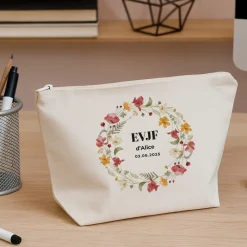 Trousse en coton personnalisée - Couronne Florale|Cadeaux.com Best