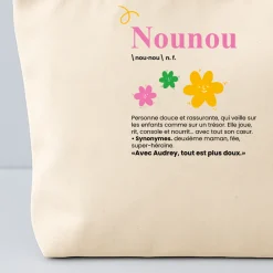 Trousse en coton personnalisée - Définition Nounou|Cadeaux.com