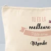 Trousse en coton personnalisée - Tu es la meilleure|Cadeaux.com Best