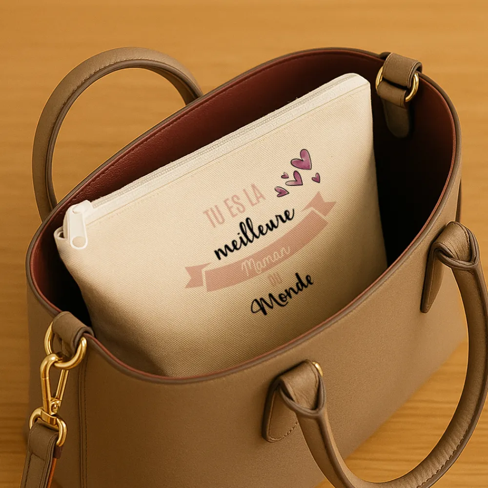 Trousse en coton personnalisée - Tu es la meilleure|Cadeaux.com Best