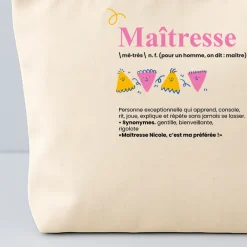 Trousse en coton personnalisée - Définition Maitresse|Cadeaux.com New