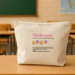 Trousse en coton personnalisée - Définition Maitresse|Cadeaux.com New
