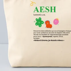 Trousse en coton personnalisée - Définition ATSEM/AESH|Cadeaux.com