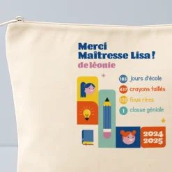 Trousse en coton personnalisée - Bilan de l'année|Cadeaux.com