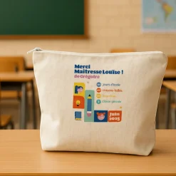 Trousse en coton personnalisée - Bilan de l'année|Cadeaux.com