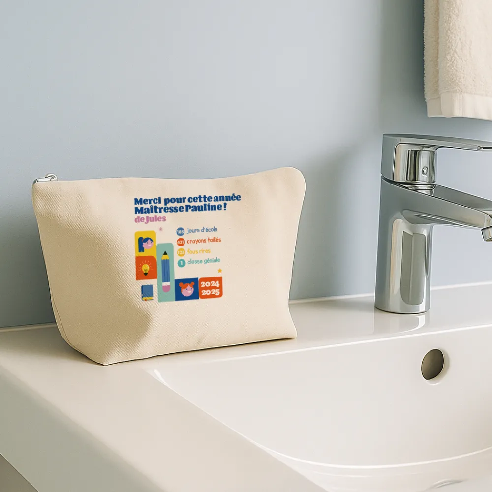 Trousse en coton personnalisée - Bilan de l'année|Cadeaux.com