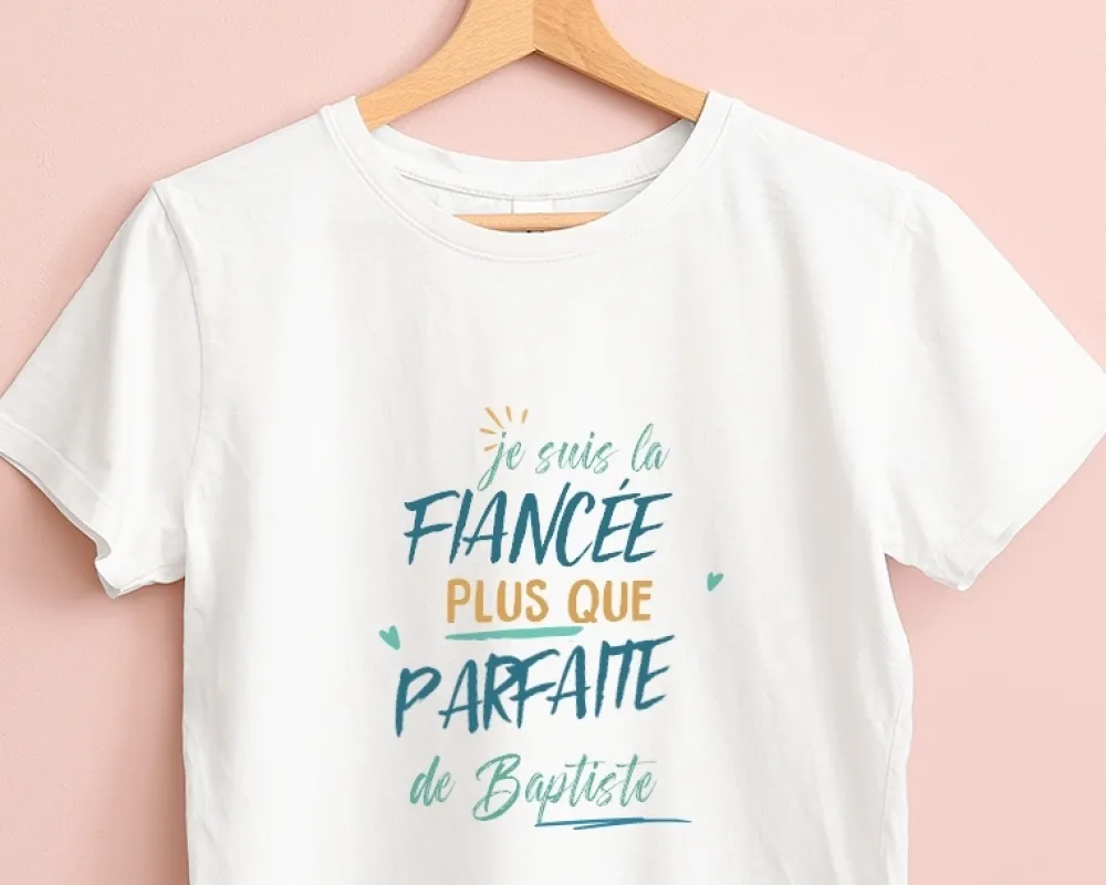T-Shirt femme personnalisé : Fiancée la plus...|Cadeaux.com Clearance