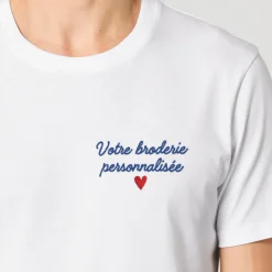 T-shirt homme personnalisé brodé - Coeur|Cadeaux.com