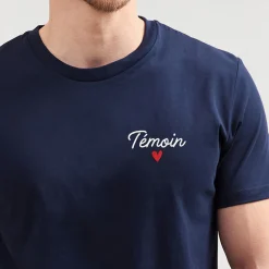 T-shirt homme personnalisé brodé - Coeur|Cadeaux.com