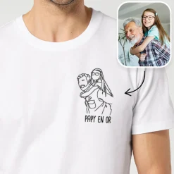 T-shirt homme personnalisé brodé - Photo|Cadeaux.com Sale