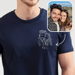 T-shirt homme personnalisé brodé - Photo|Cadeaux.com Sale