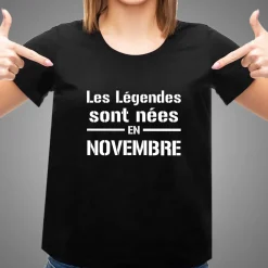 T-shirt noir personnalisé - Légendes|Cadeaux.com Discount