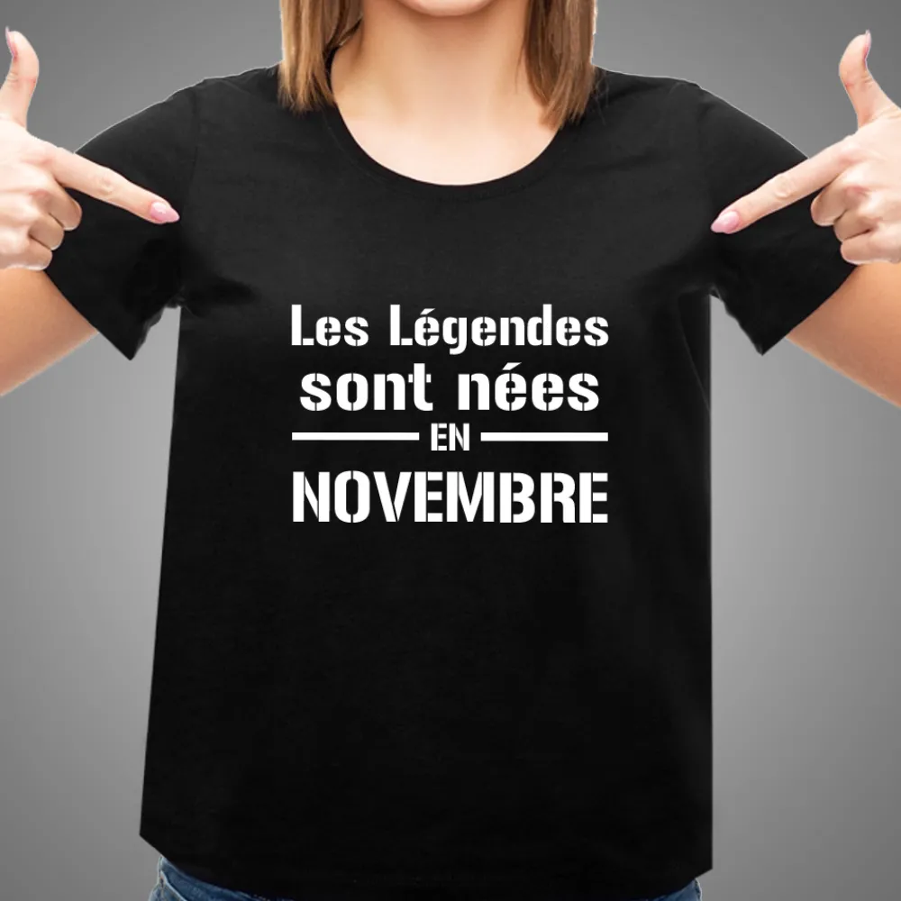 T-shirt noir personnalisé - Légendes|Cadeaux.com Discount
