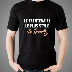 T-shirt noir personnalisé - Message|Cadeaux.com Online