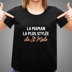T-shirt noir personnalisé - Message|Cadeaux.com Online