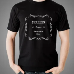 T-shirt noir personnalisé - Whisky|Cadeaux.com Online