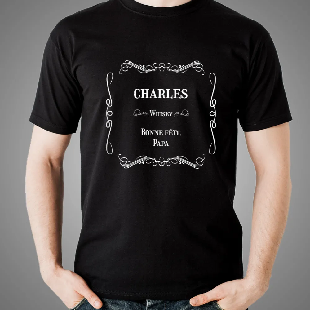 T-shirt noir personnalisé - Whisky|Cadeaux.com Online