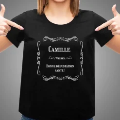 T-shirt noir personnalisé - Whisky|Cadeaux.com Online