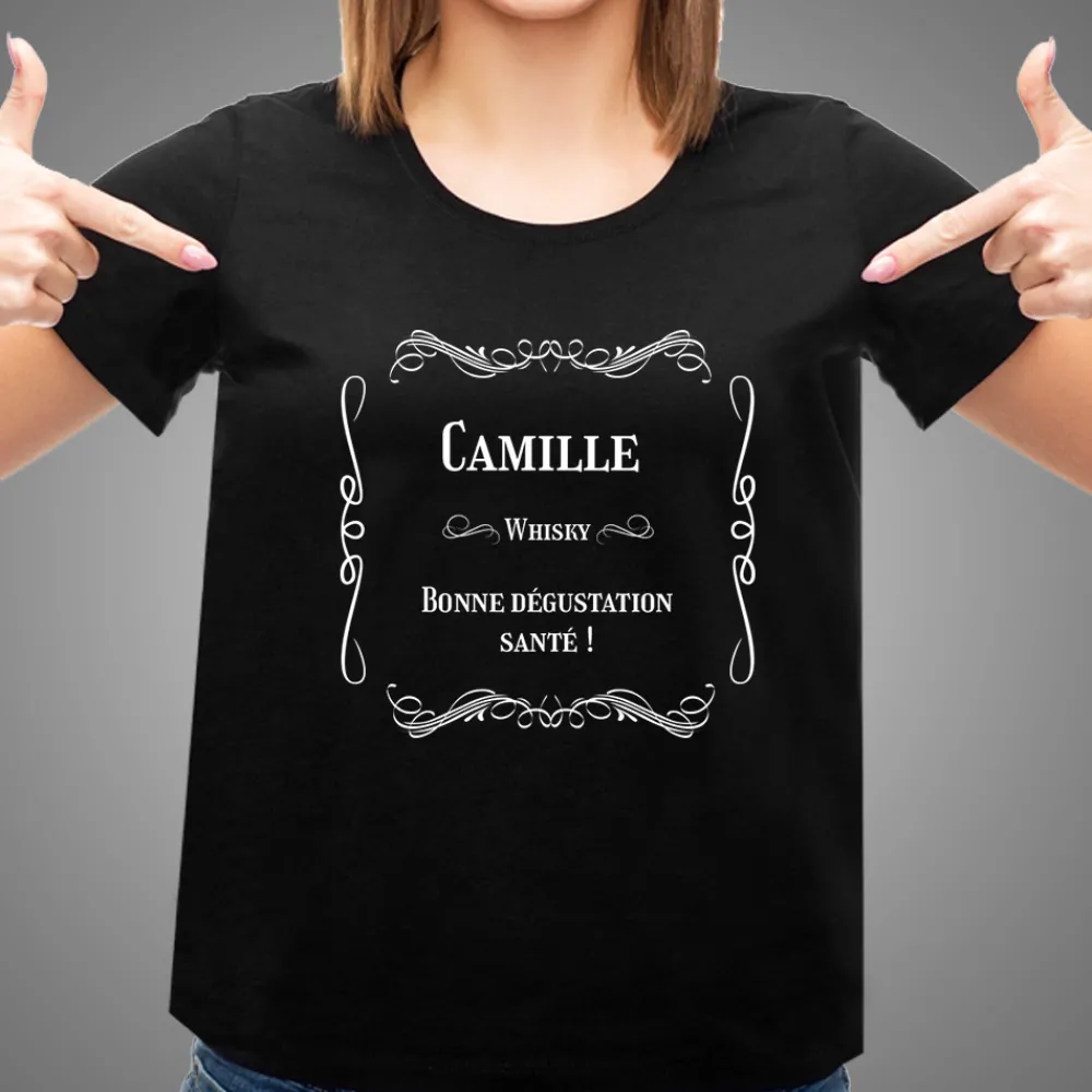 T-shirt noir personnalisé - Whisky|Cadeaux.com Online