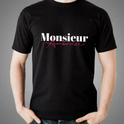 T-shirt noir personnalisé - Mr & Mrs|Cadeaux.com Outlet