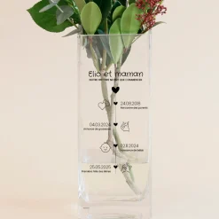 Vase cubique personnalisé - Ligne de Vie|Cadeaux.com Best