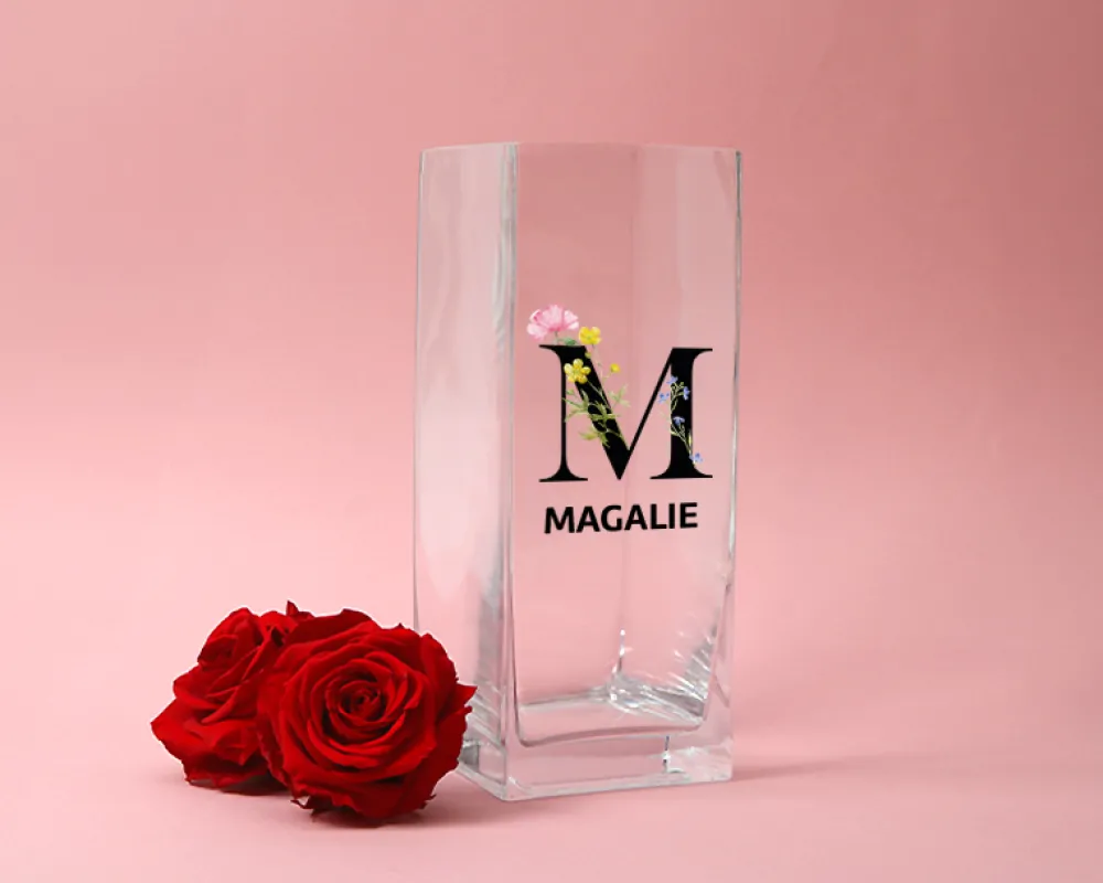 Vase personnalisé cubique - Monogramme|Cadeaux.com Online