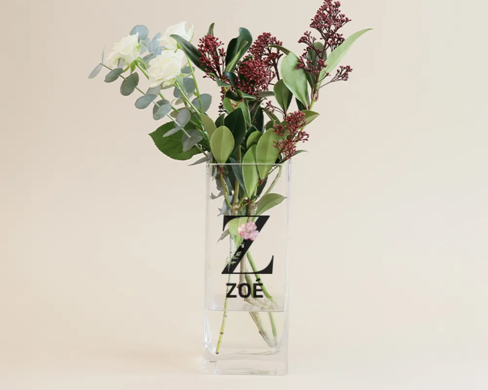 Vase personnalisé cubique - Monogramme|Cadeaux.com Online