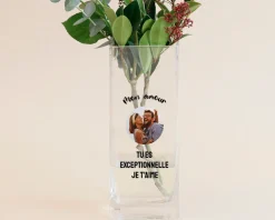 Vase personnalisé cubique - Photo|Cadeaux.com Online