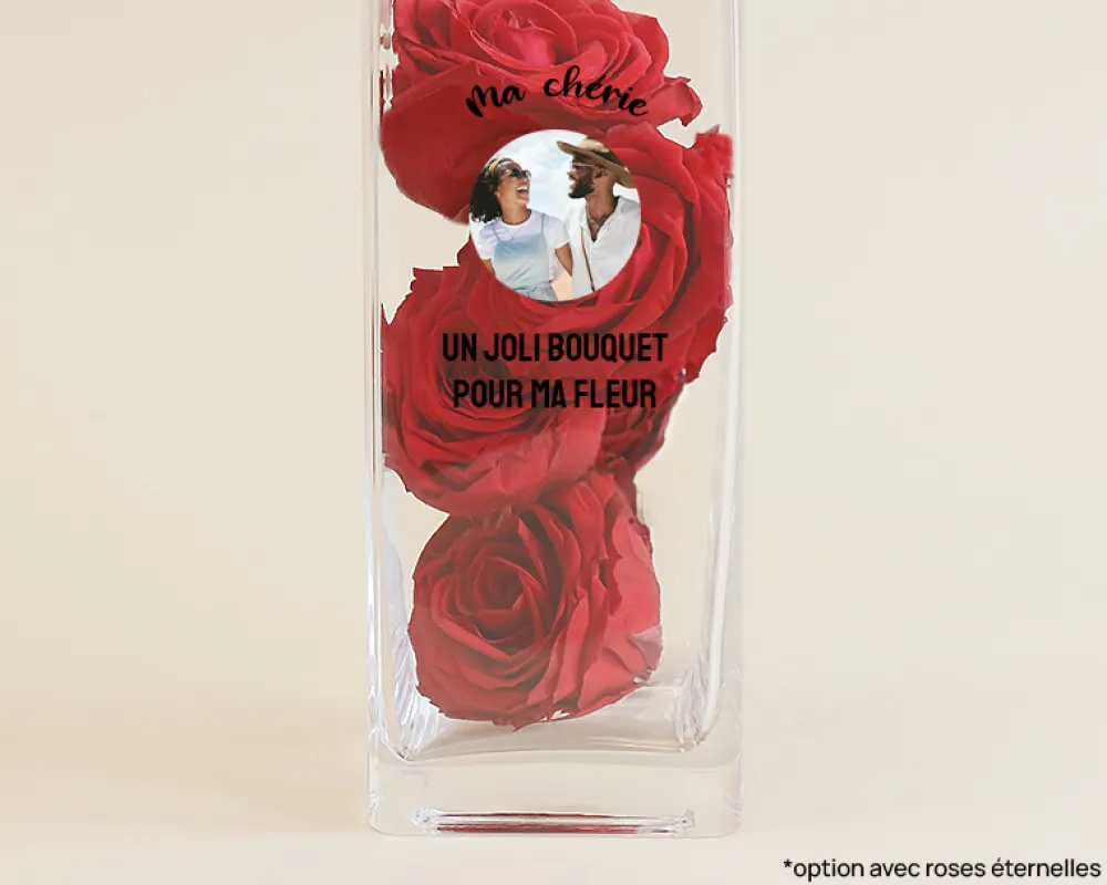 Vase personnalisé cubique - Photo|Cadeaux.com Online