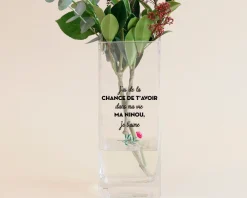 Vase personnalisé cubique - Message|Cadeaux.com New