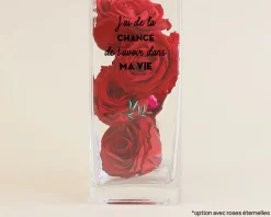 Vase personnalisé cubique - Message|Cadeaux.com New