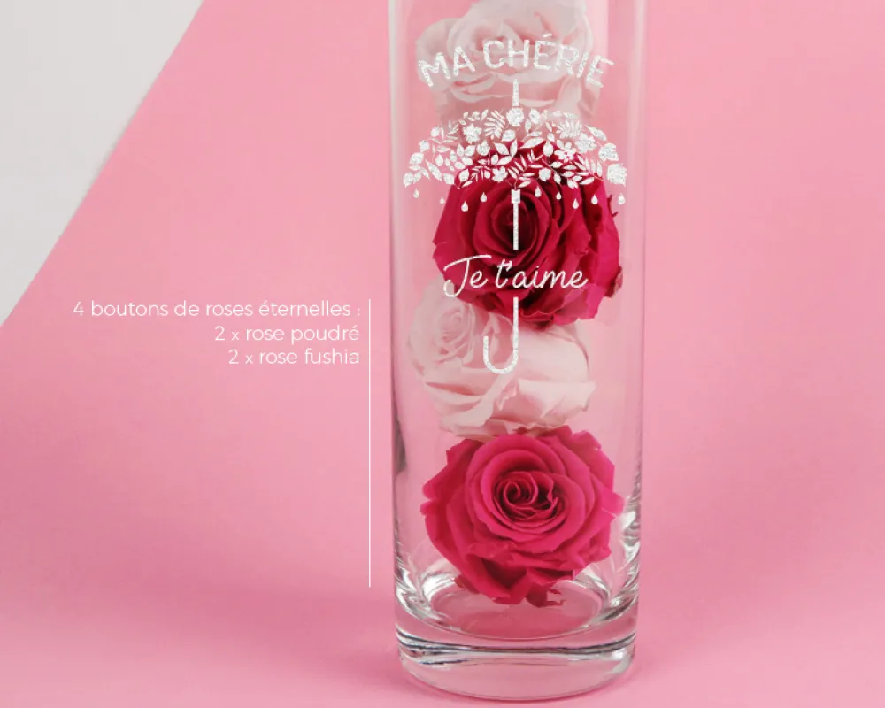 Vase personnalisé cylindrique - Je t'aime|Cadeaux.com Sale