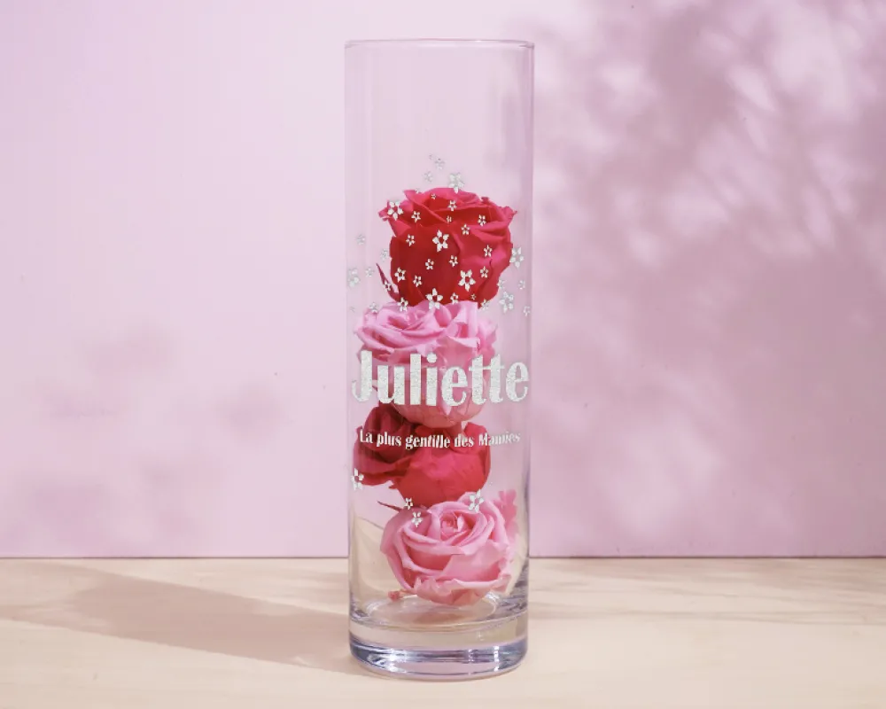 Vase personnalisé cylindrique - Prénom|Cadeaux.com Best