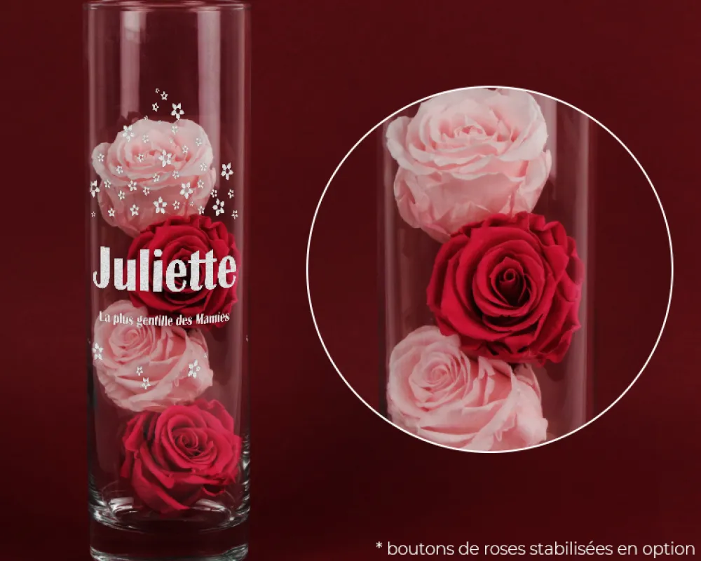 Vase personnalisé cylindrique - Prénom|Cadeaux.com Best