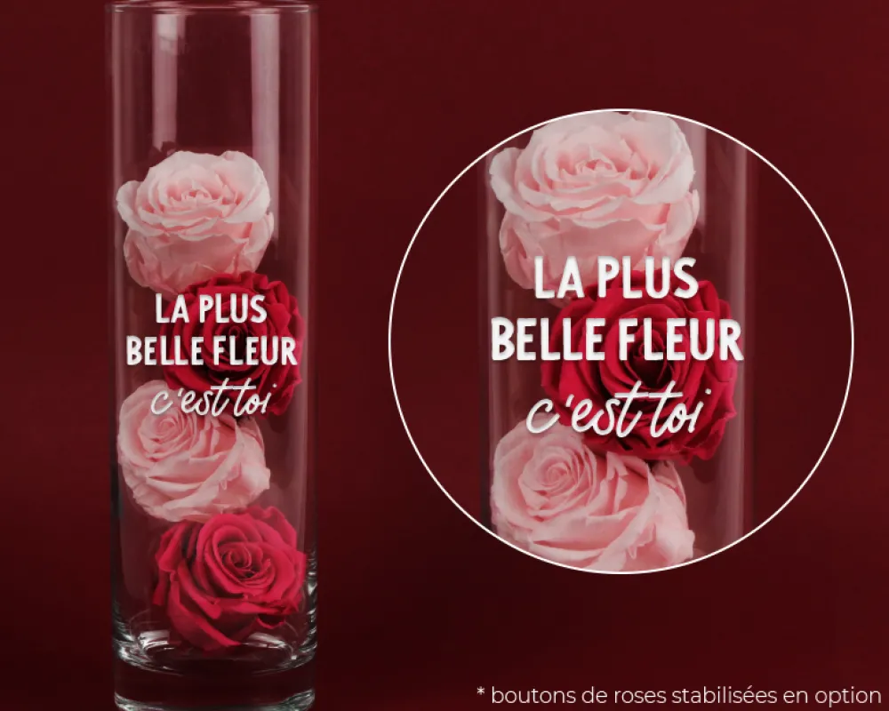 Vase personnalisé cylindrique - Message|Cadeaux.com Hot