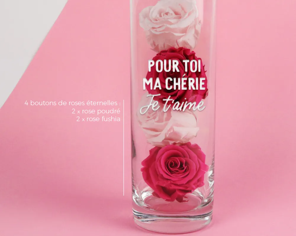 Vase personnalisé cylindrique - Message|Cadeaux.com Hot