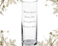 Vase personnalisé cylindrique - Texte|Cadeaux.com Clearance