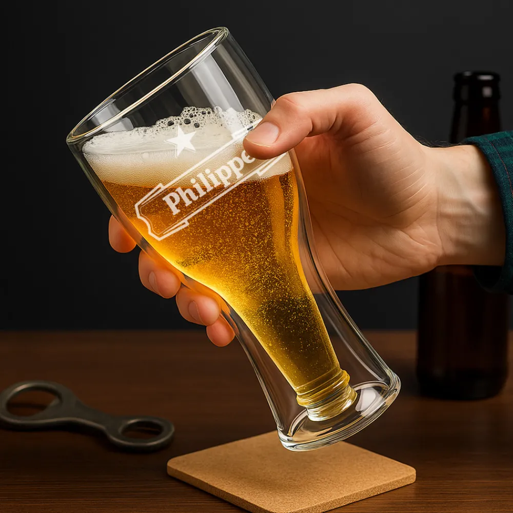 Verre à bière bouteille personnalisé - Prénom|Cadeaux.com Outlet