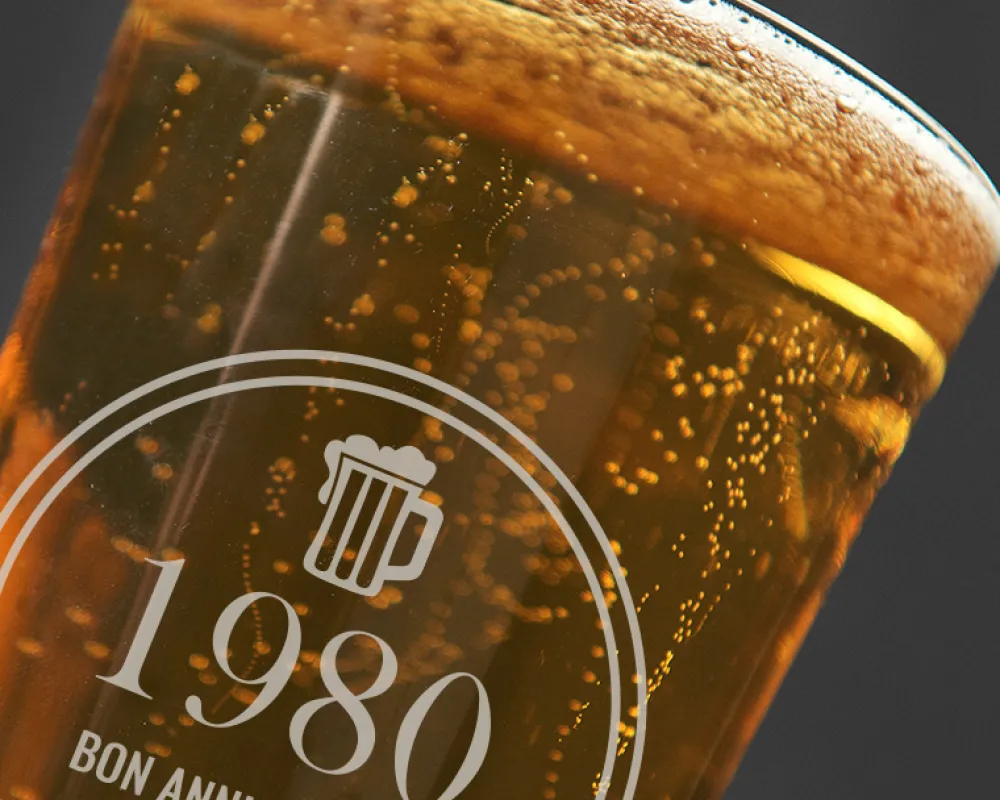 Verre à bière personnalisé anniversaire - Année de naissance|Cadeaux.com Hot