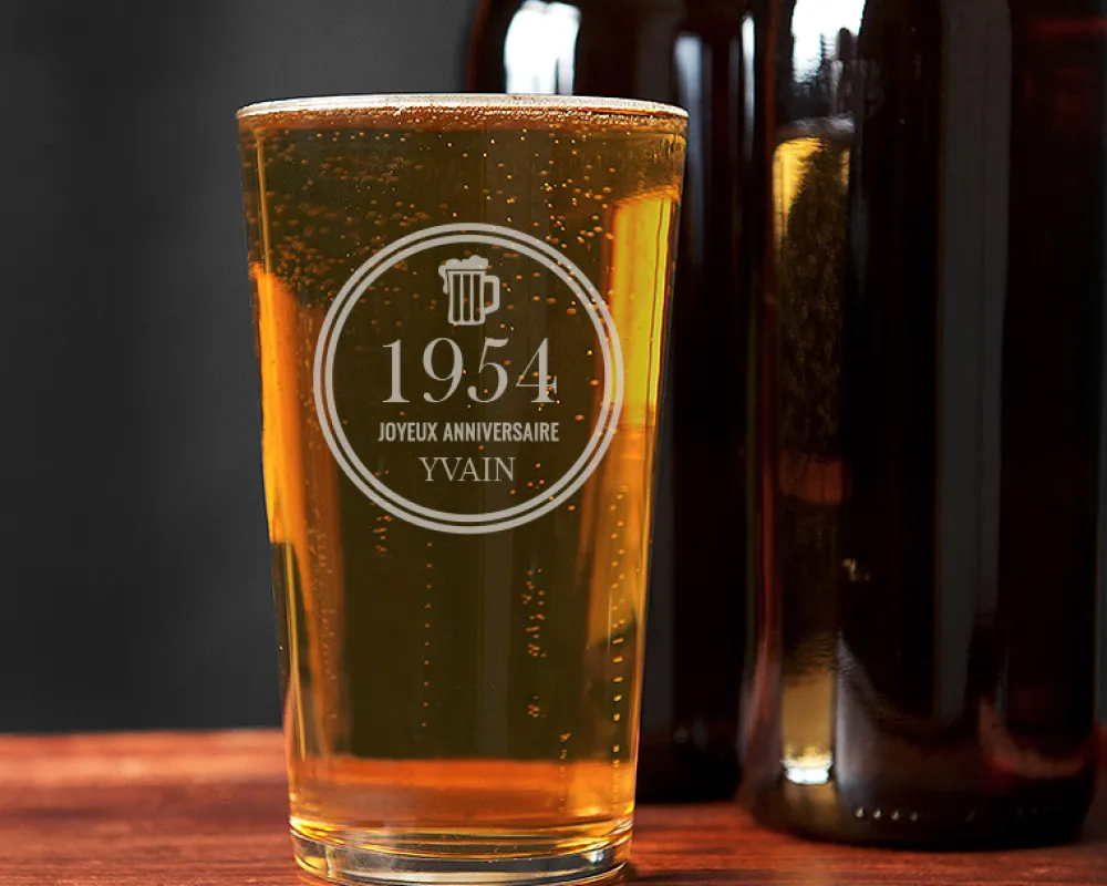 Verre à bière personnalisé anniversaire - Année de naissance|Cadeaux.com Hot