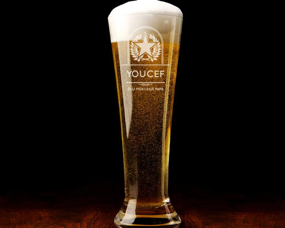 Verre à bière personnalisé anniversaire - Prénom et message|Cadeaux.com Discount