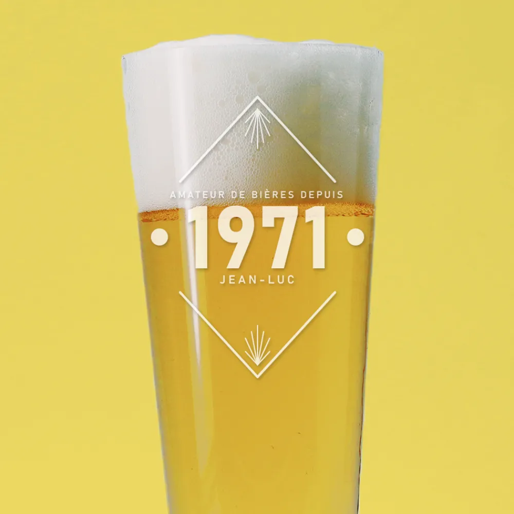 Verre à bière personnalisé flûte - Anniversaire|Cadeaux.com Outlet